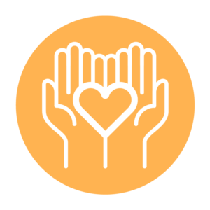 open hands icon holding a heart
